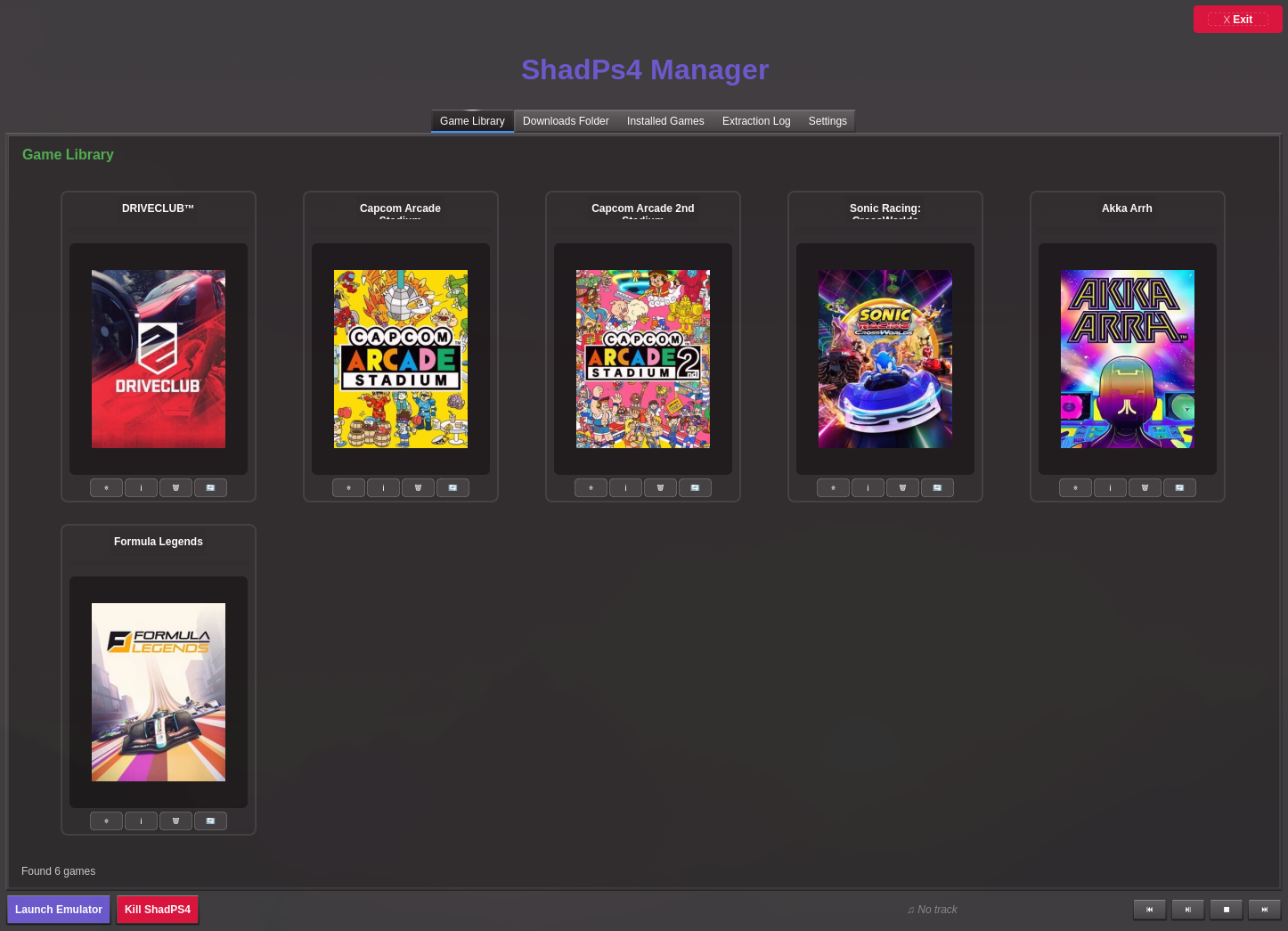 ShadPs4Manager Main Interface
