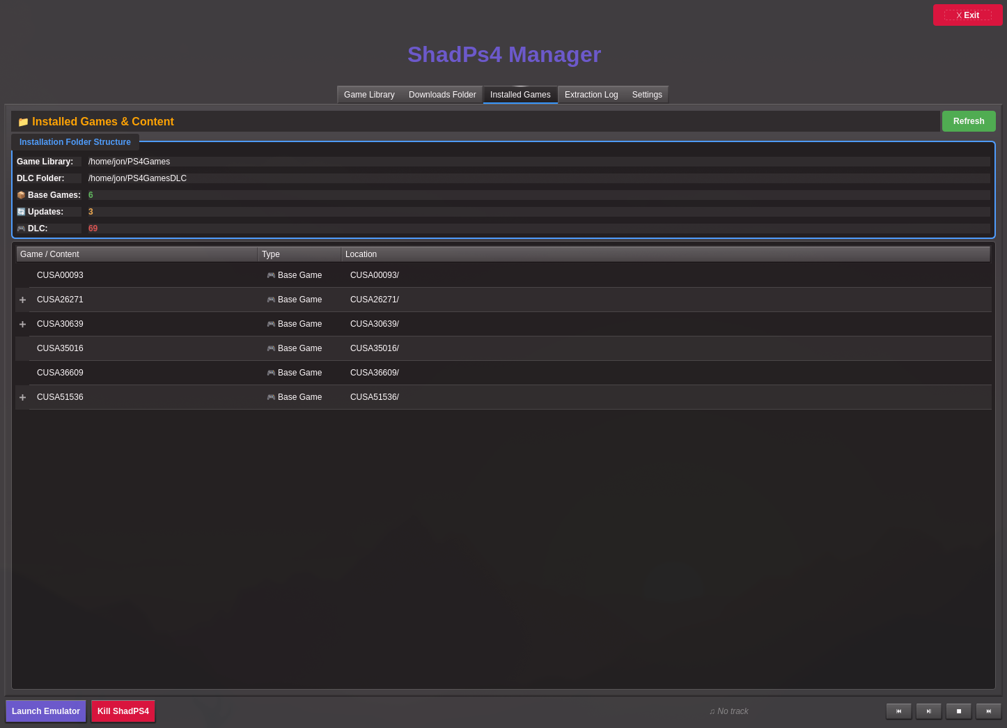 ShadPs4Manager Settings